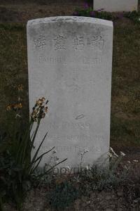 Les Baraques Military Cemetery Sangatte - Yang Ch'ang Mei, 